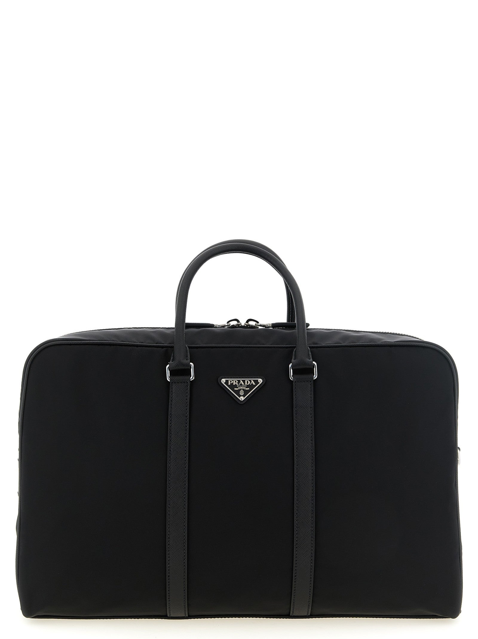 PRADA Re Nylon and Saffiano Travel Bag Black
