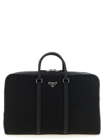 PRADA Re Nylon and Saffiano Travel Bag Black