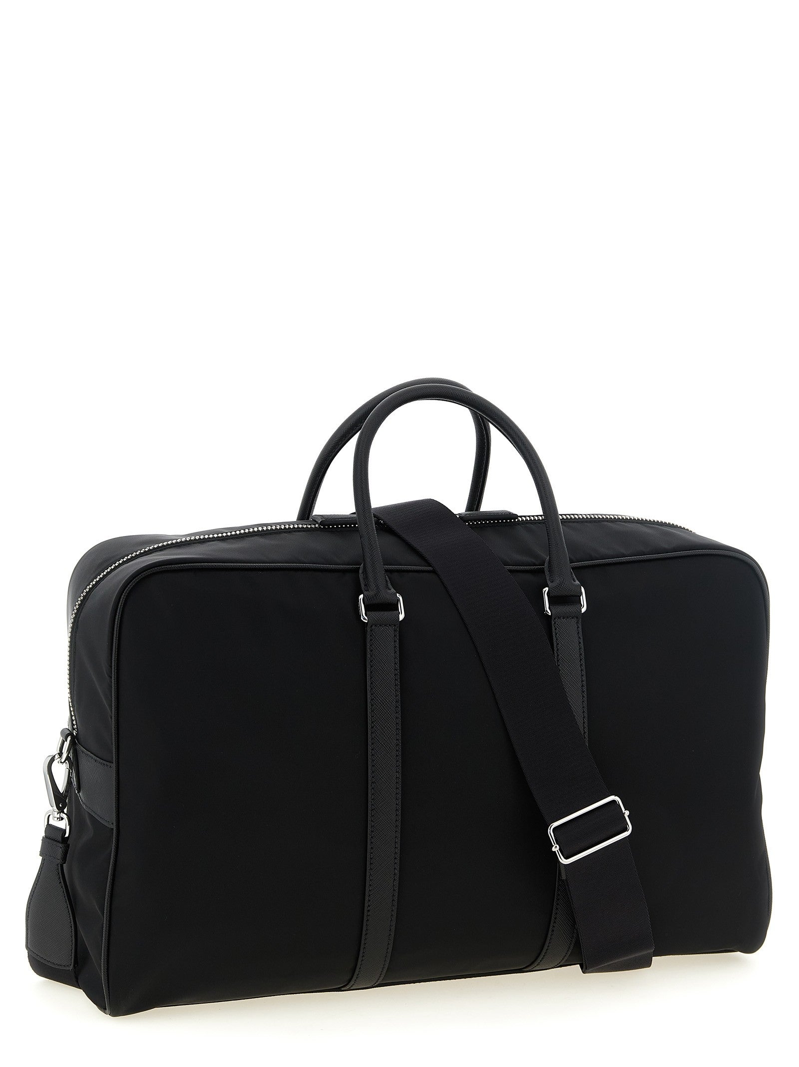 PRADA Re Nylon and Saffiano Travel Bag Black