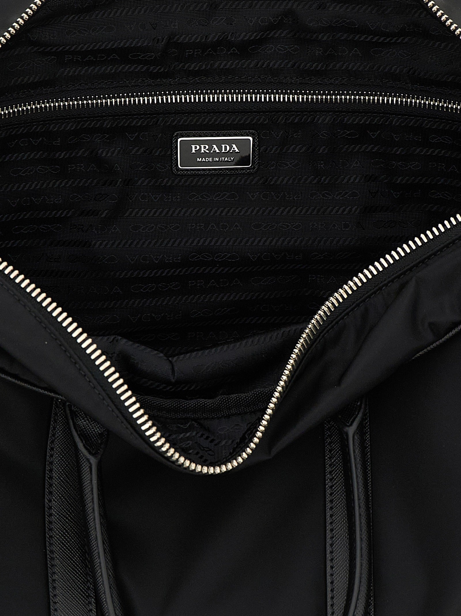 PRADA Re Nylon and Saffiano Travel Bag Black