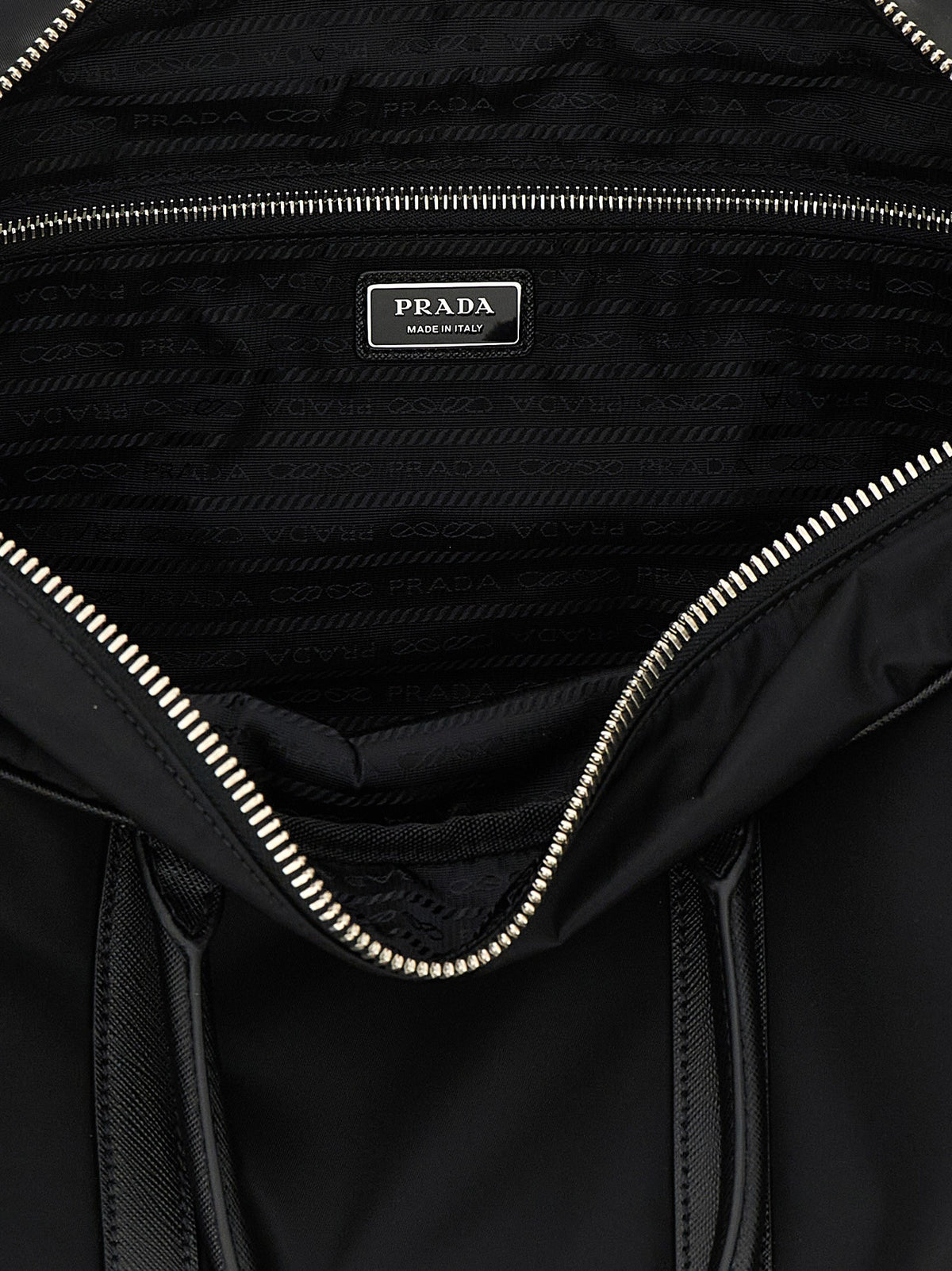 PRADA Re Nylon and Saffiano Travel Bag Black, view 4