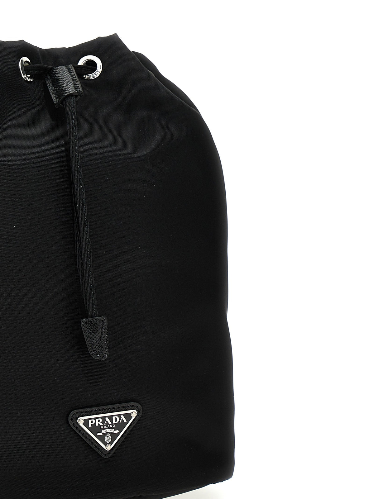 PRADA Re Nylon Bucket Bag Black, view 3