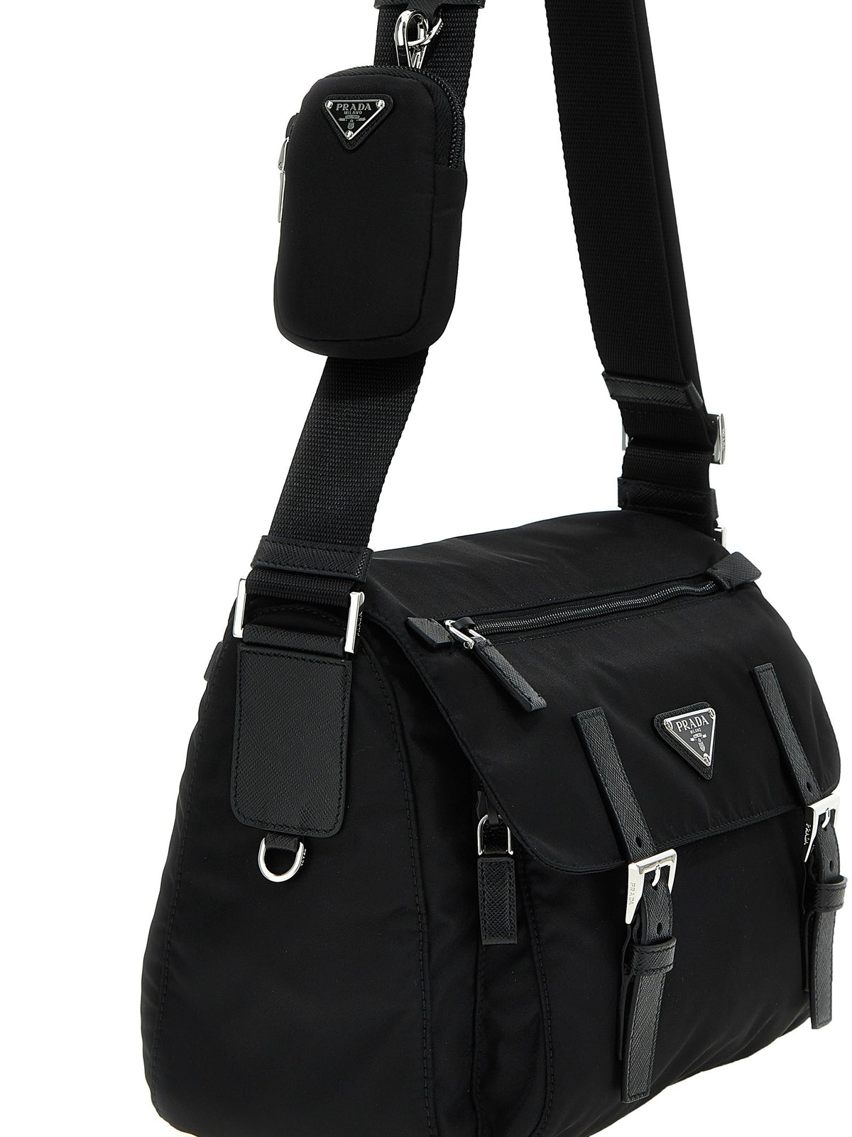 PRADA Re Nylon Crossbody Bag Black, view 3