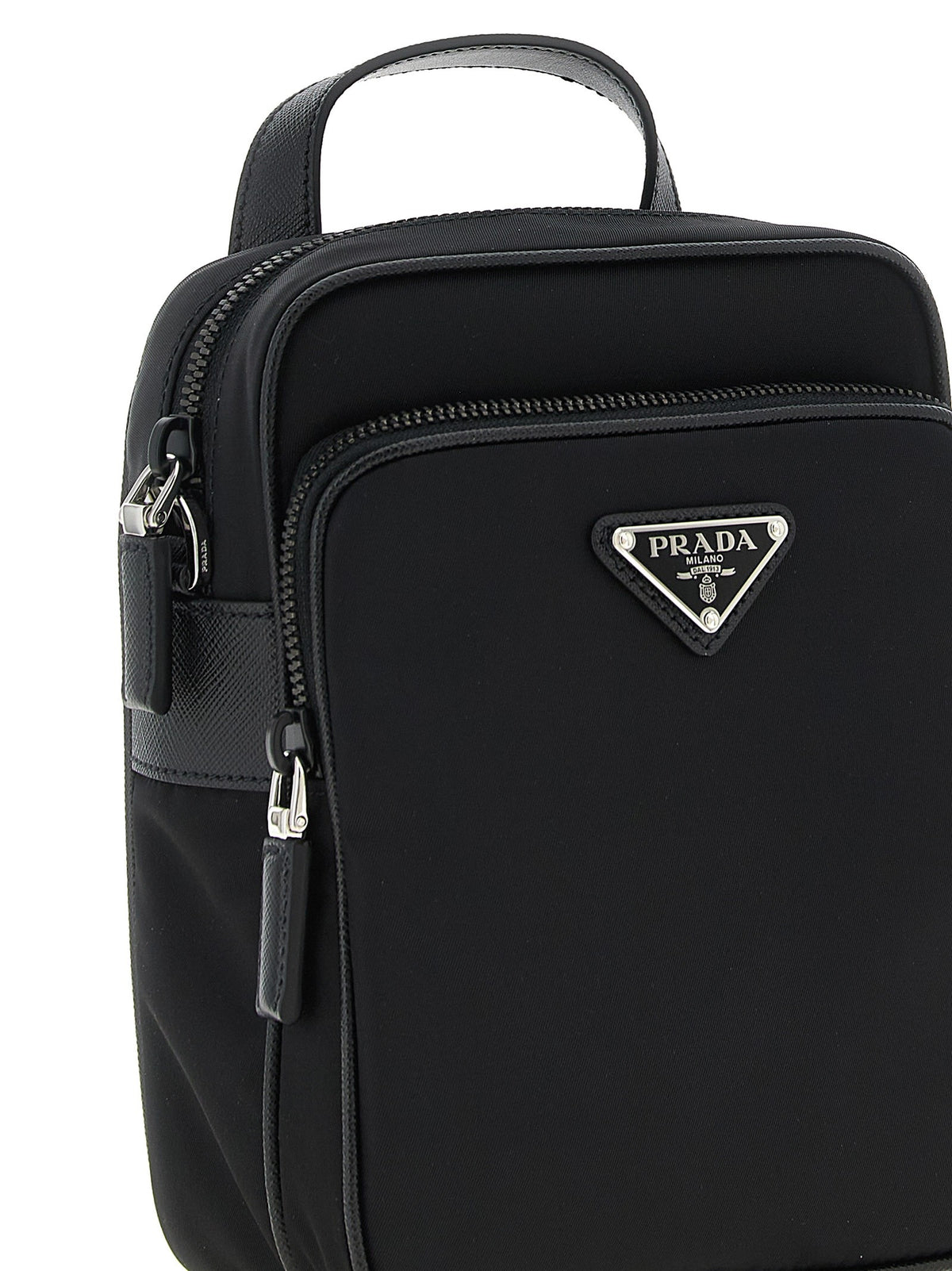 PRADA Re Nylon Crossbody Bag Black, view 3
