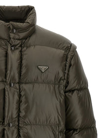 PRADA Re Nylon Down Jacket Grey