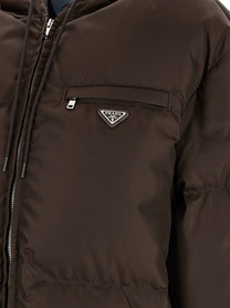 PRADA Re Nylon Down Jacket Brown