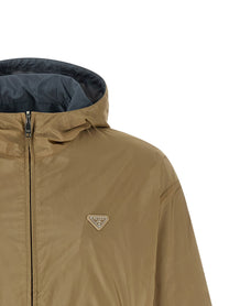 PRADA Re Nylon Feather Reversible Jacket Gold