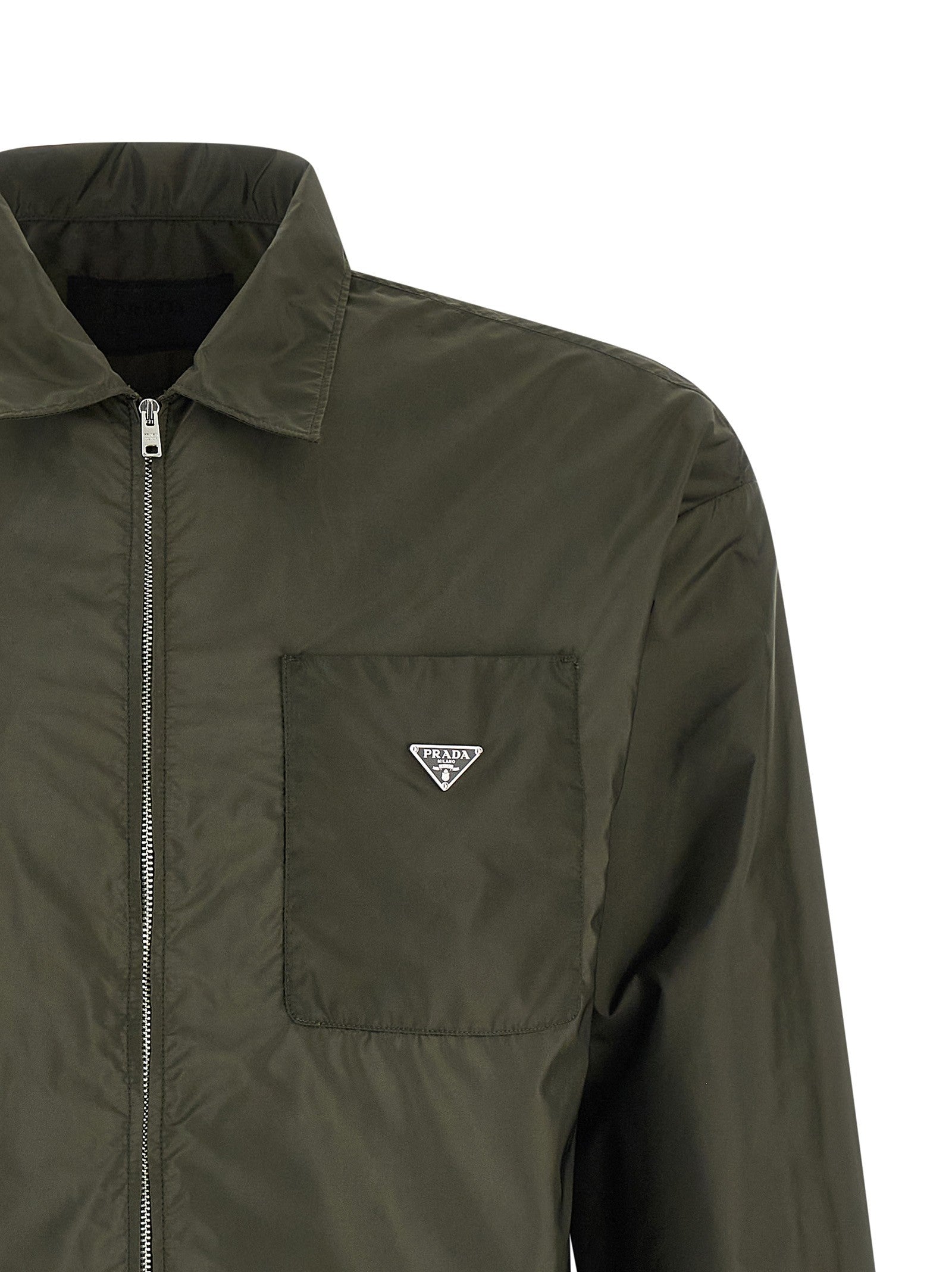 PRADA Re Nylon Feather Shirt Green