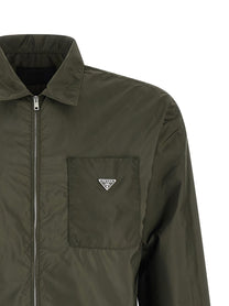 PRADA Re Nylon Feather Shirt Green