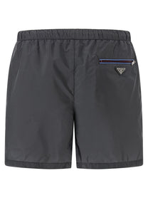 PRADA Re Nylon Feather Swimsuit Grey