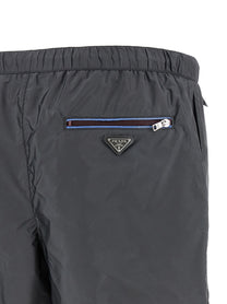 PRADA Re Nylon Feather Swimsuit Grey