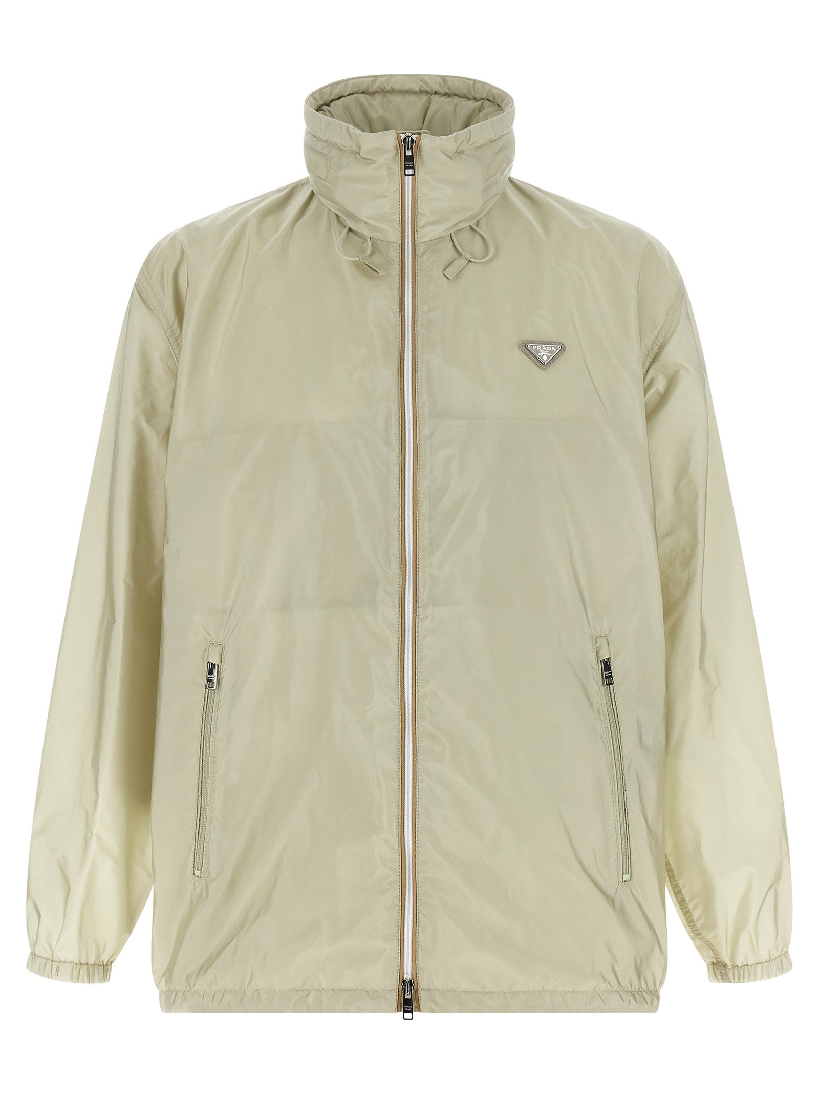 Prada Re Nylon Feather Windbreaker Beige