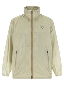 Prada Re Nylon Feather Windbreaker Beige