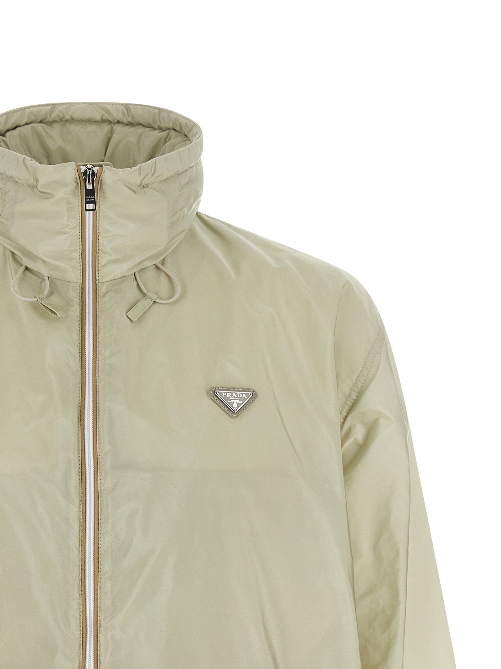 Prada Re Nylon Feather Windbreaker Beige