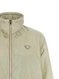 Prada Re Nylon Feather Windbreaker Beige