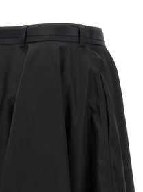 Prada Re Nylon Flared Skirt Black