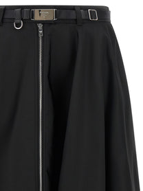 Prada Re Nylon Flared Skirt Black