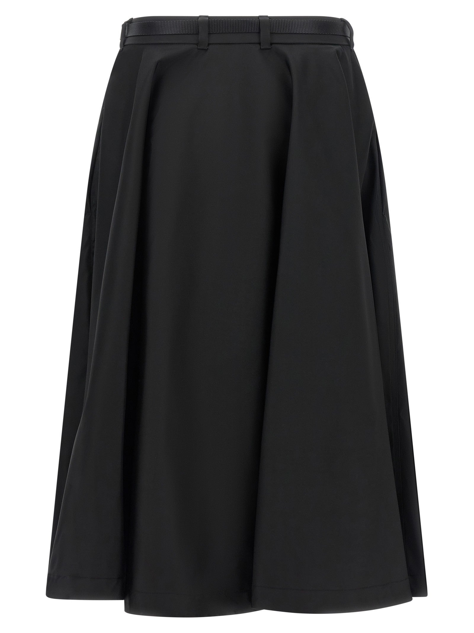 Prada Re Nylon Flared Skirt Black