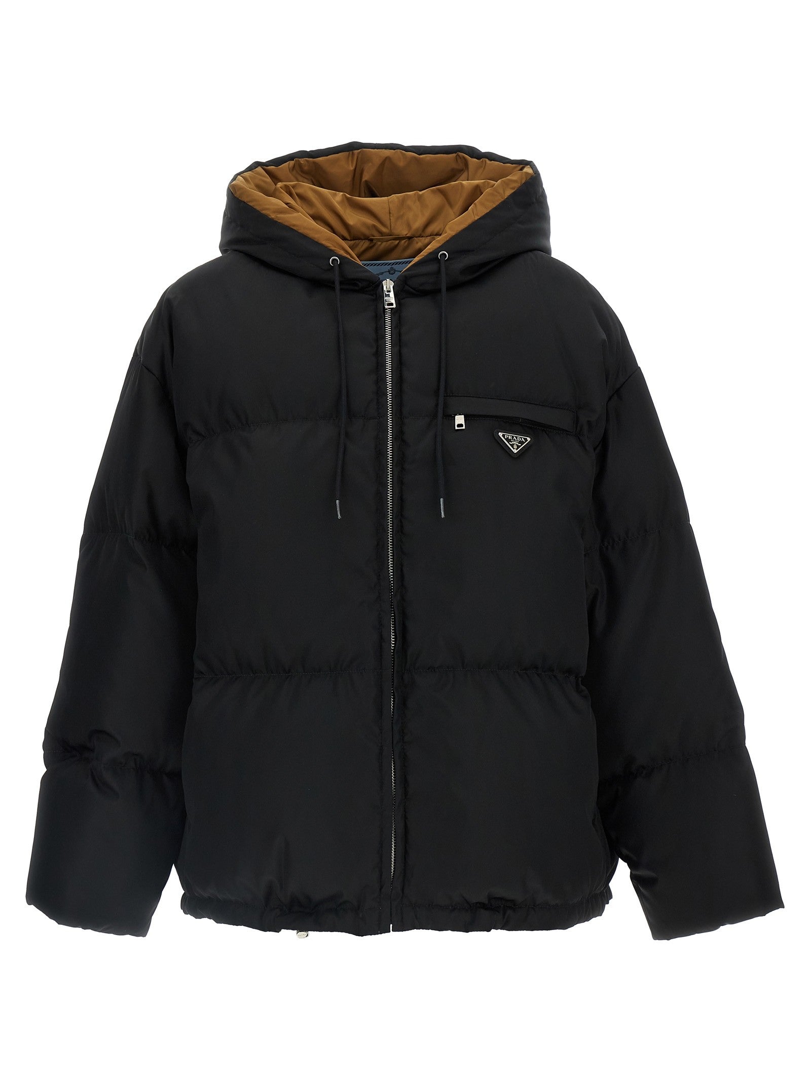 Prada Re Nylon Maxi Down Jacket Black