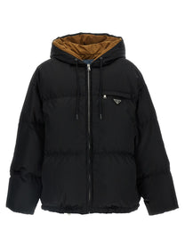 Prada Re Nylon Maxi Down Jacket Black