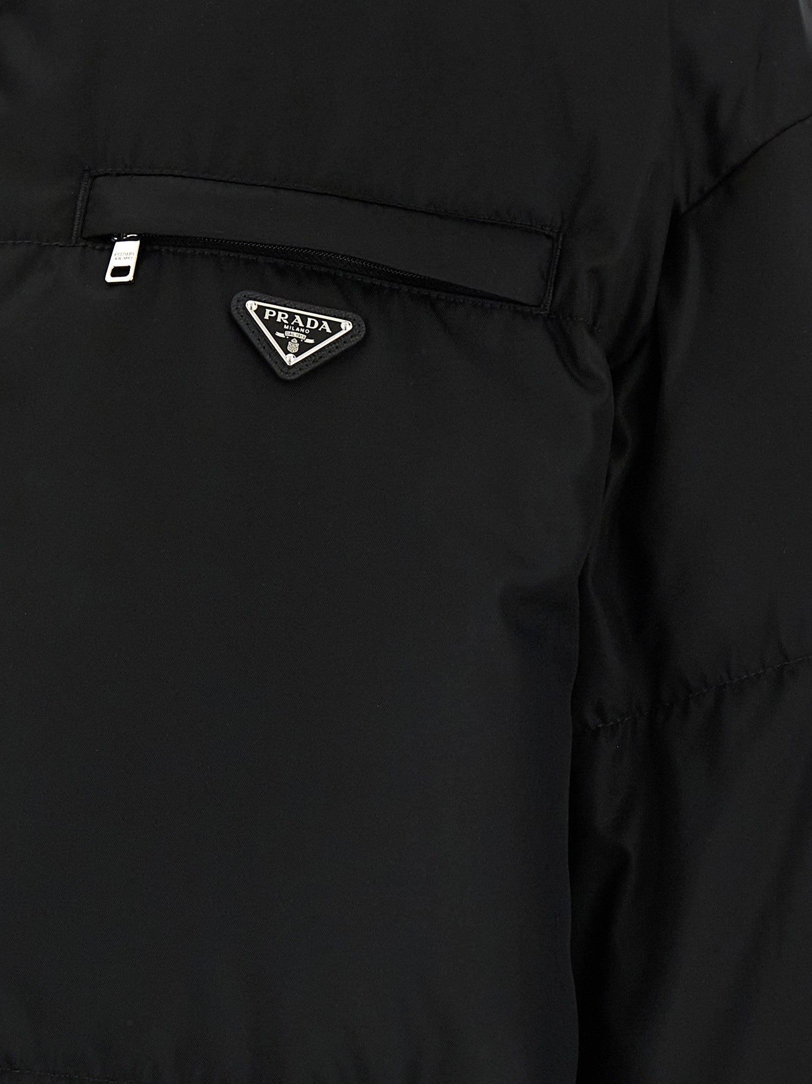 Prada Re Nylon Maxi Down Jacket Black