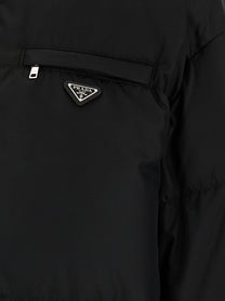 Prada Re Nylon Maxi Down Jacket Black