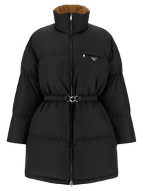 PRADA Re Nylon Maxi Down Jacket Black