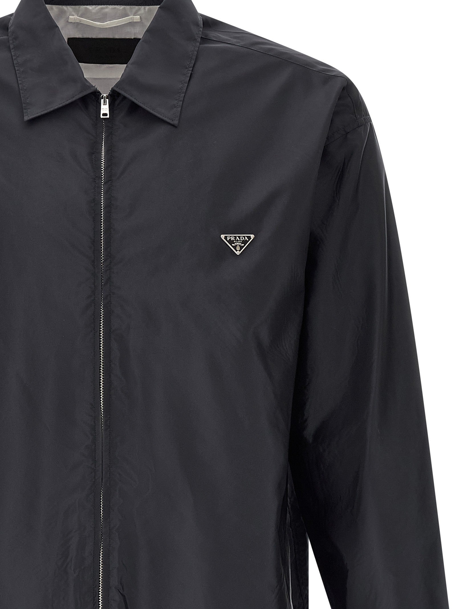 PRADA Re Nylon Piuma Overshirt Blue
