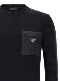 Prada Re Nylon Pocket Sweater Blue