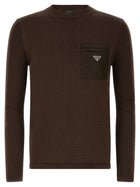 PRADA Re Nylon Pocket Sweater Brown