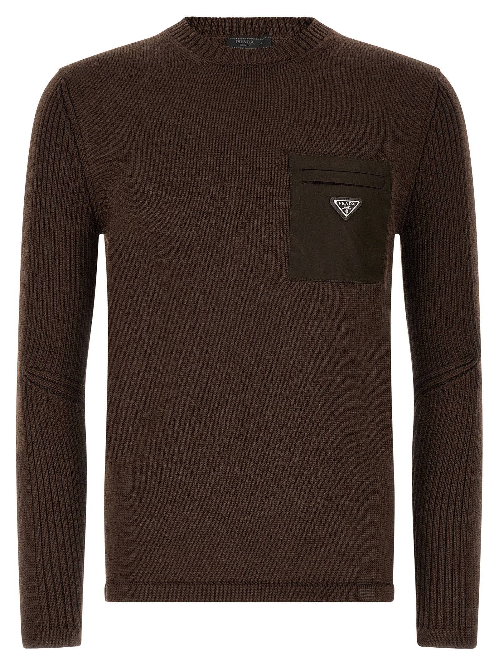 PRADA Re Nylon Pocket Sweater Brown