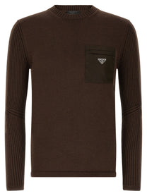 PRADA Re Nylon Pocket Sweater Brown