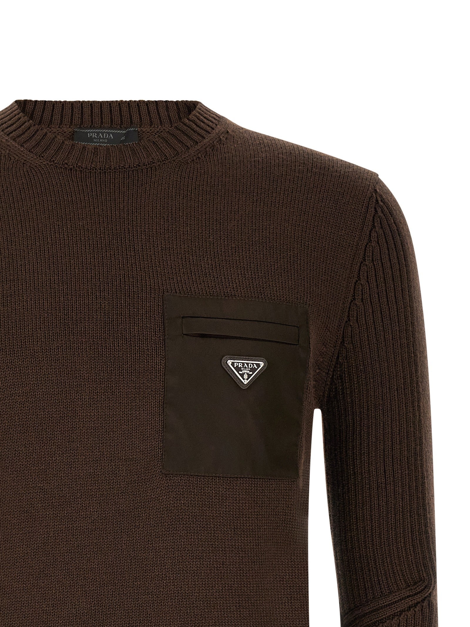 PRADA Re Nylon Pocket Sweater Brown