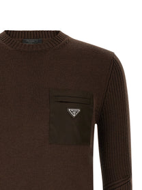 PRADA Re Nylon Pocket Sweater Brown