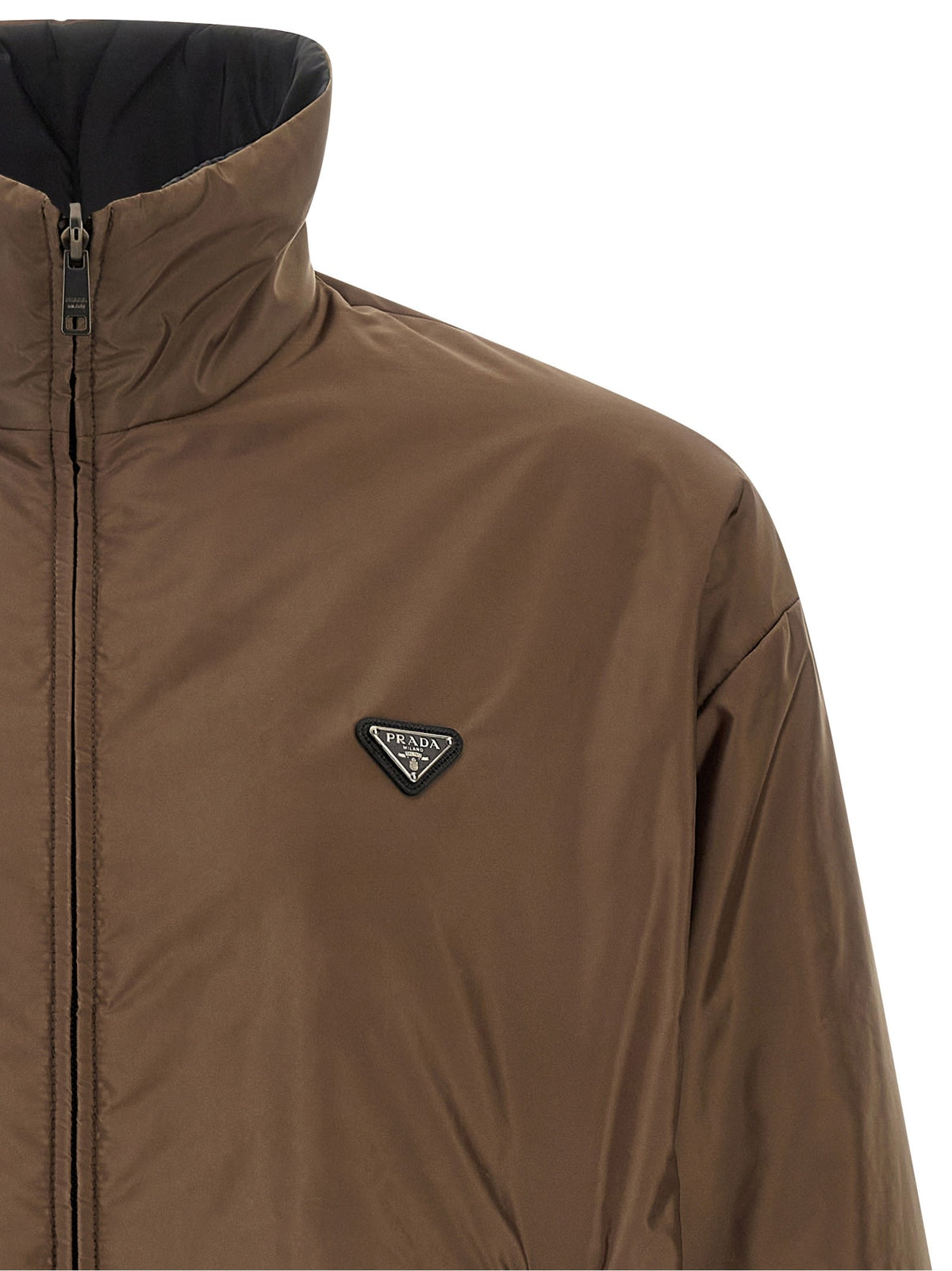 PRADA Re Nylon Reversible Jacket Brown