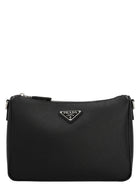 PRADA Re Nylon &amp; Saffiano Crossbody Bag Black