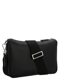 PRADA Re Nylon &amp; Saffiano Crossbody Bag Black