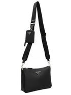 PRADA Re Nylon &amp; Saffiano Crossbody Bag Black
