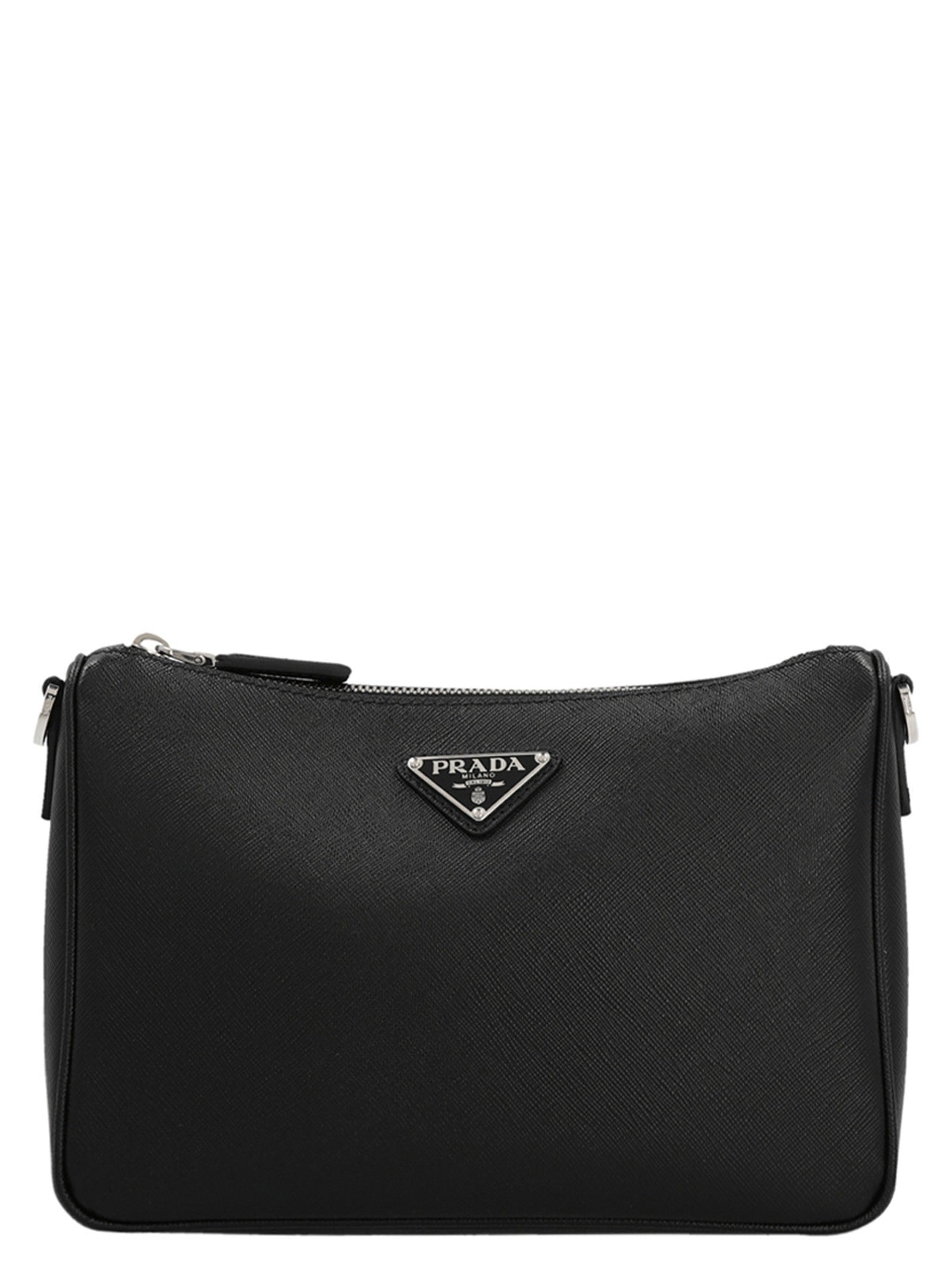 PRADA Re Nylon &amp; Saffiano Crossbody Bag Black