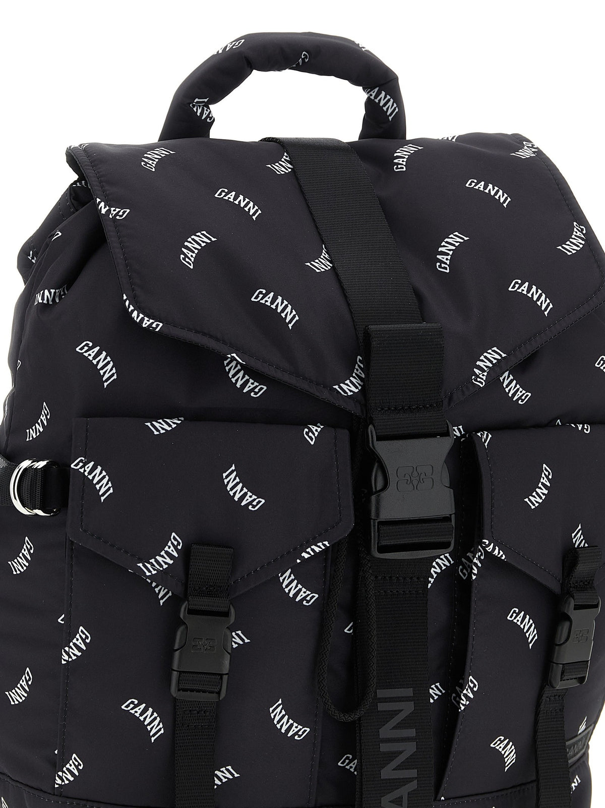 Ganni Re Tech Backpack Black, view 3