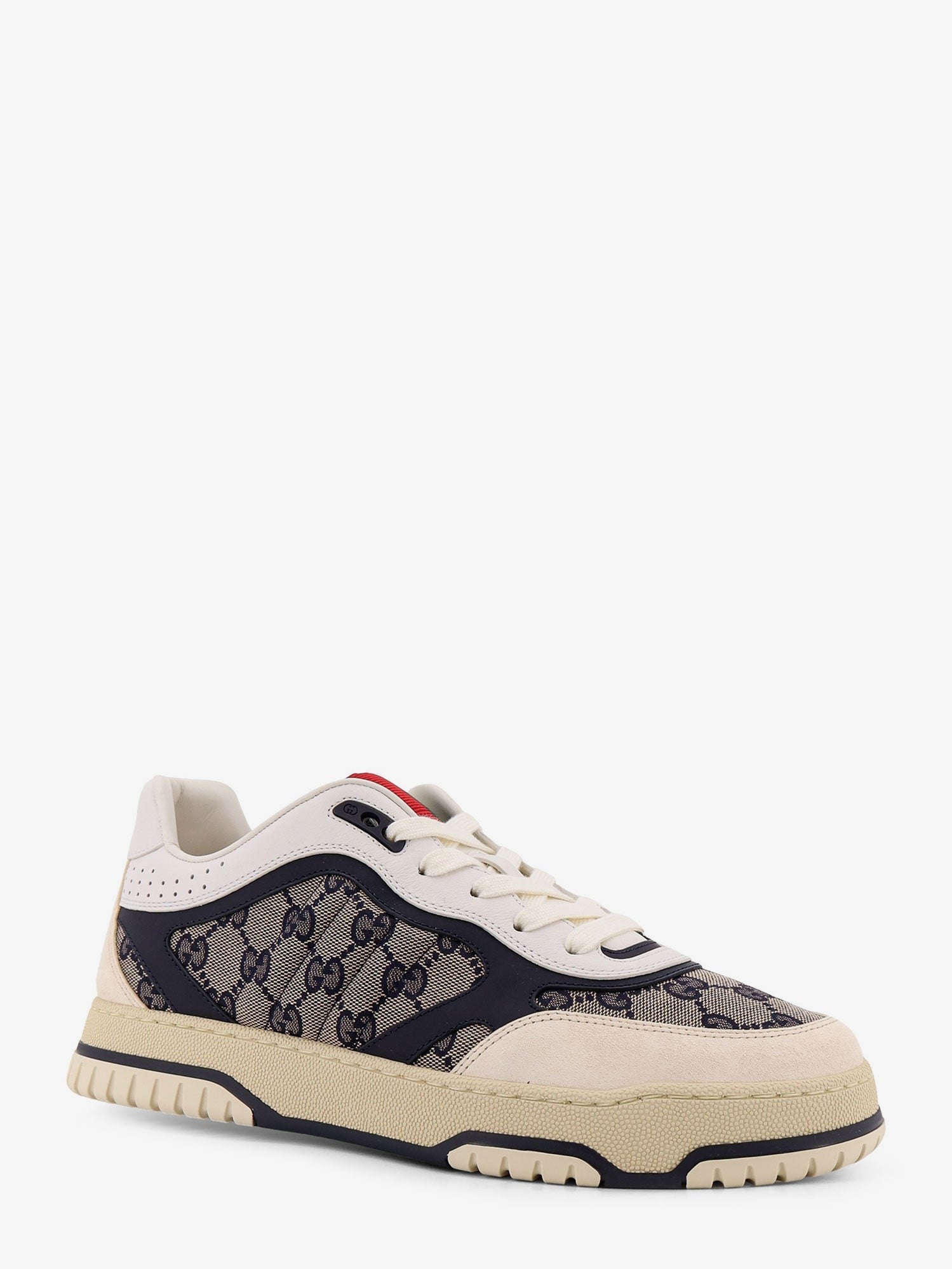 Gucci Men's Re Web GG Original Fabric and Suede Sneakers White