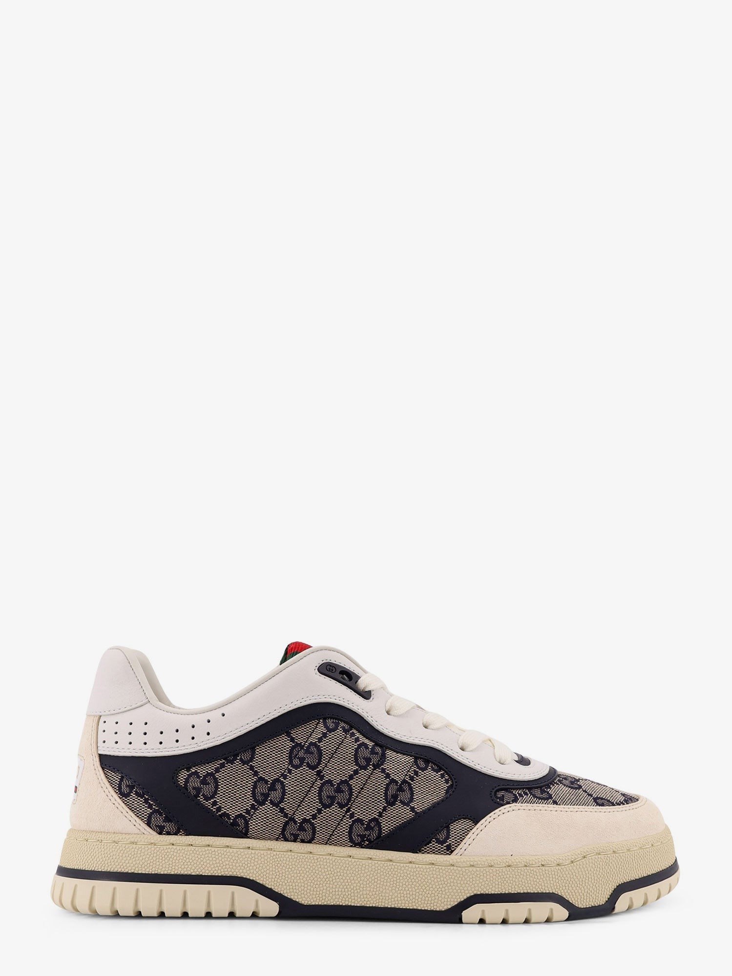 Gucci Men's Re Web GG Original Fabric and Suede Sneakers White