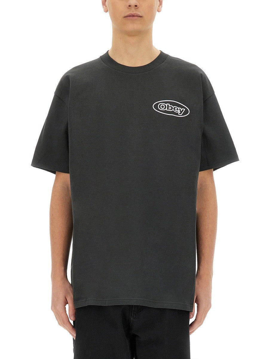 Obey Men's Reaction Shirt Black Obey