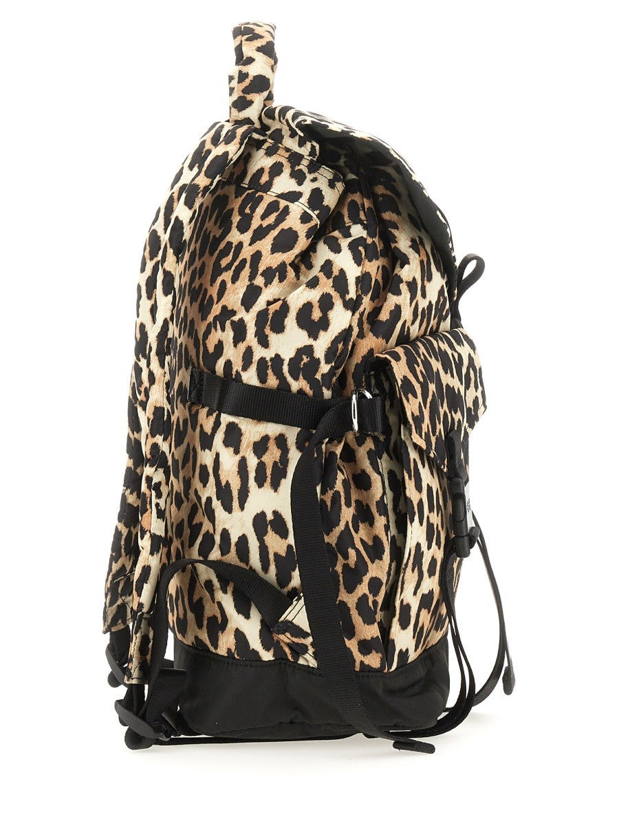 Ganni Women's Recycled Fabric Backpack Pattern