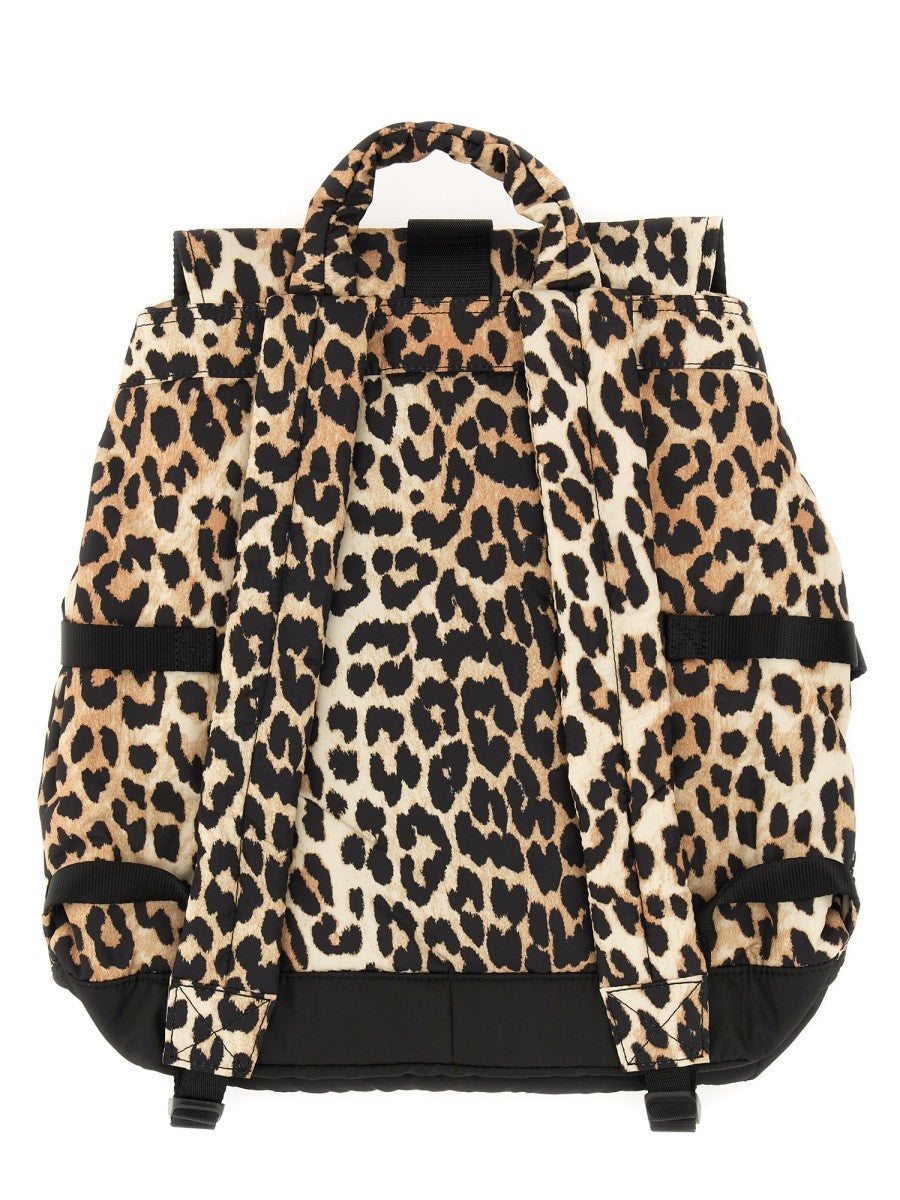 Ganni Women's Recycled Fabric Backpack Pattern