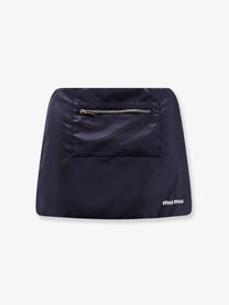 Miu Miu Women's Recycled Material Mini Skirt Blue