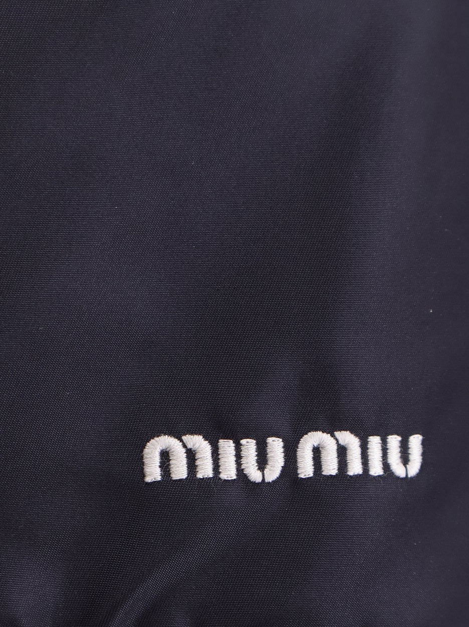 Miu Miu Women's Recycled Material Mini Skirt Blue