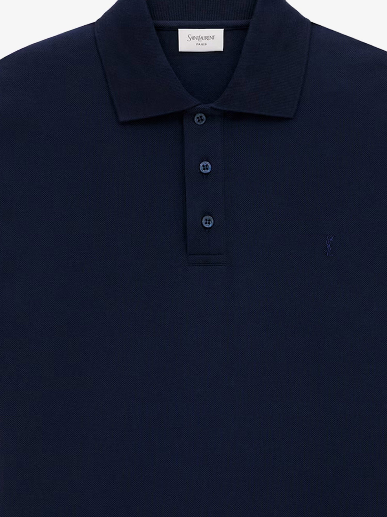 Saint Laurent Men's Recycled Material Polo Shirt Blue