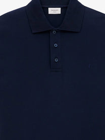 Saint Laurent Men's Recycled Material Polo Shirt Blue