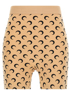 Marine Serre Recycled Moon Biker Shorts Beige